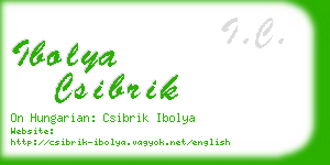 ibolya csibrik business card